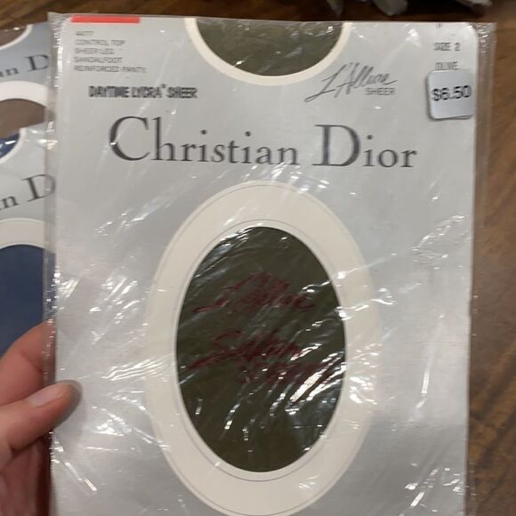 4 PR Vintage Christian Dior Pantyhose Deadstock small - Picture 2 of 10